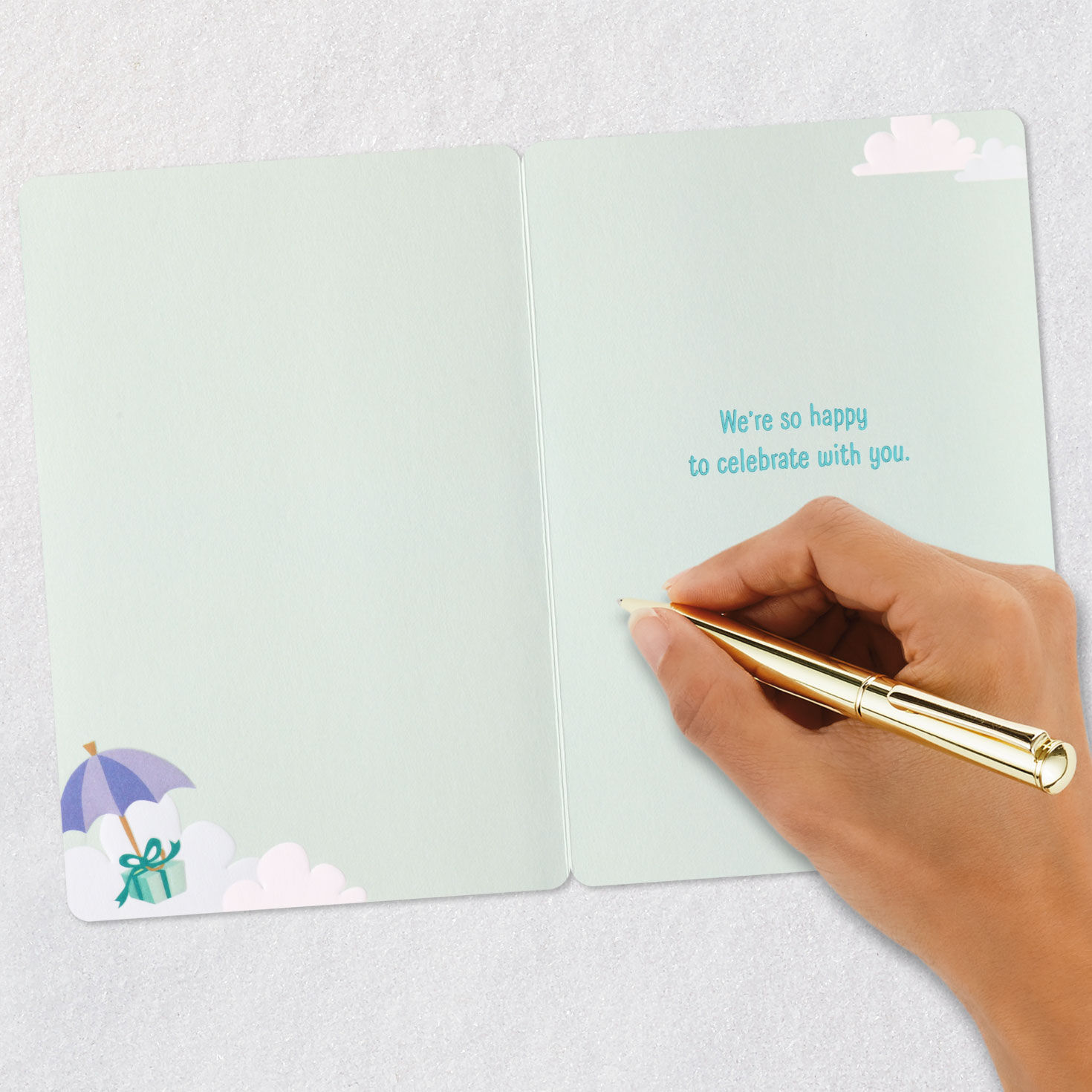 Umbrellas With Wrapped Gifts Baby Shower Card  image number 6