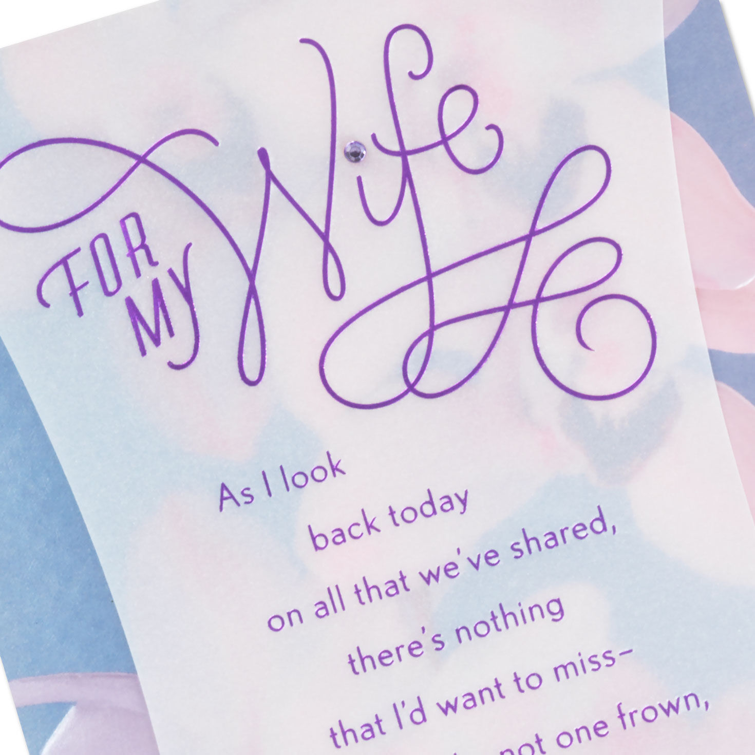 Flowers and Vellum Birthday Card for Wife Card Front Detail image number 4