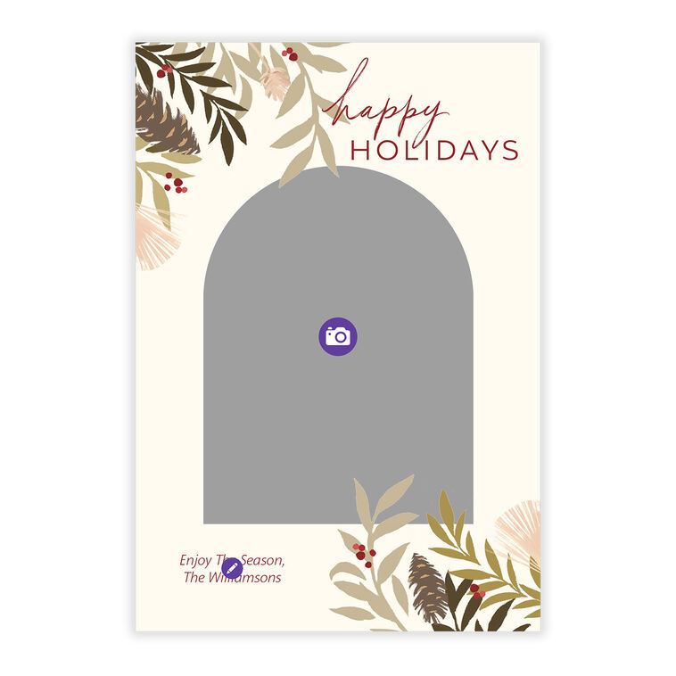 Pine Archway Flat Holiday Photo Card, , large image number 5