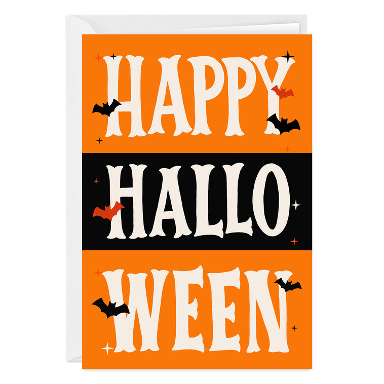 Frights and Fun Bold Stripes Custom Halloween Card