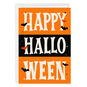 Large Letters and Stripes Personalized Halloween Card Card Front with Envelope image number 1