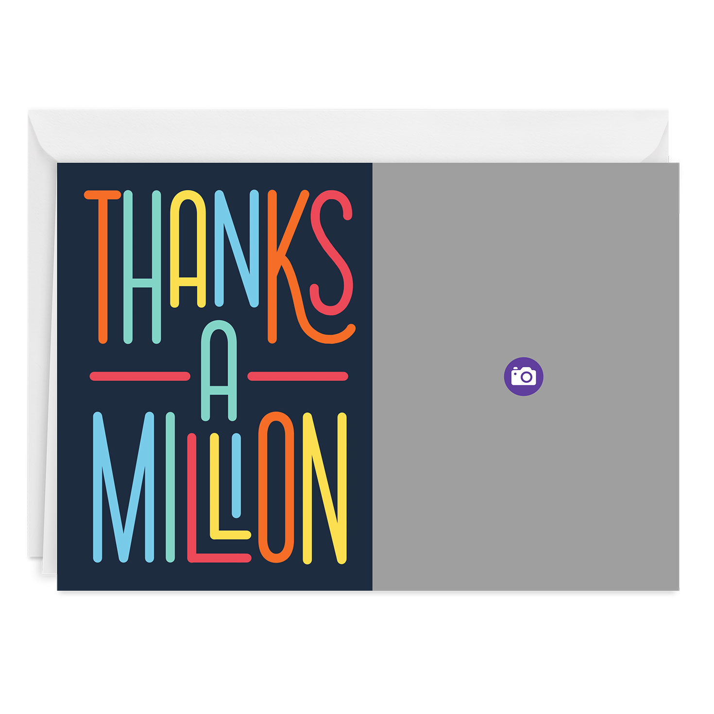 Personalized Colorful Lettering Thank-You Photo Card  image number 3