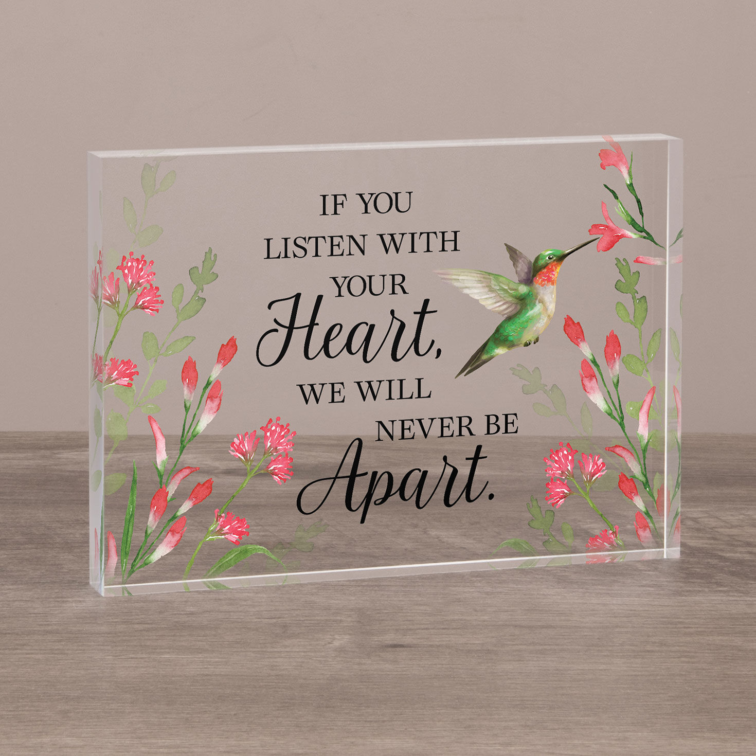 Carson We're Never Apart Glass Block Sign, 7x5