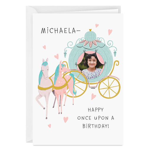 Personalized Princess Theme Photo Card for Kid, 