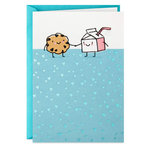 Milk and Cookie Made for Each Other Love Card