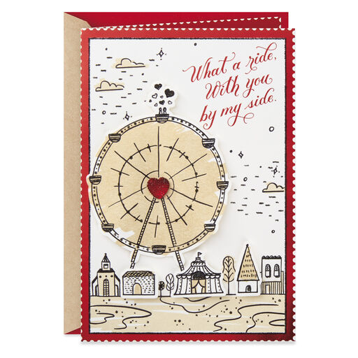 Love You By My Side Couple On Ferris Wheel Love Card, 