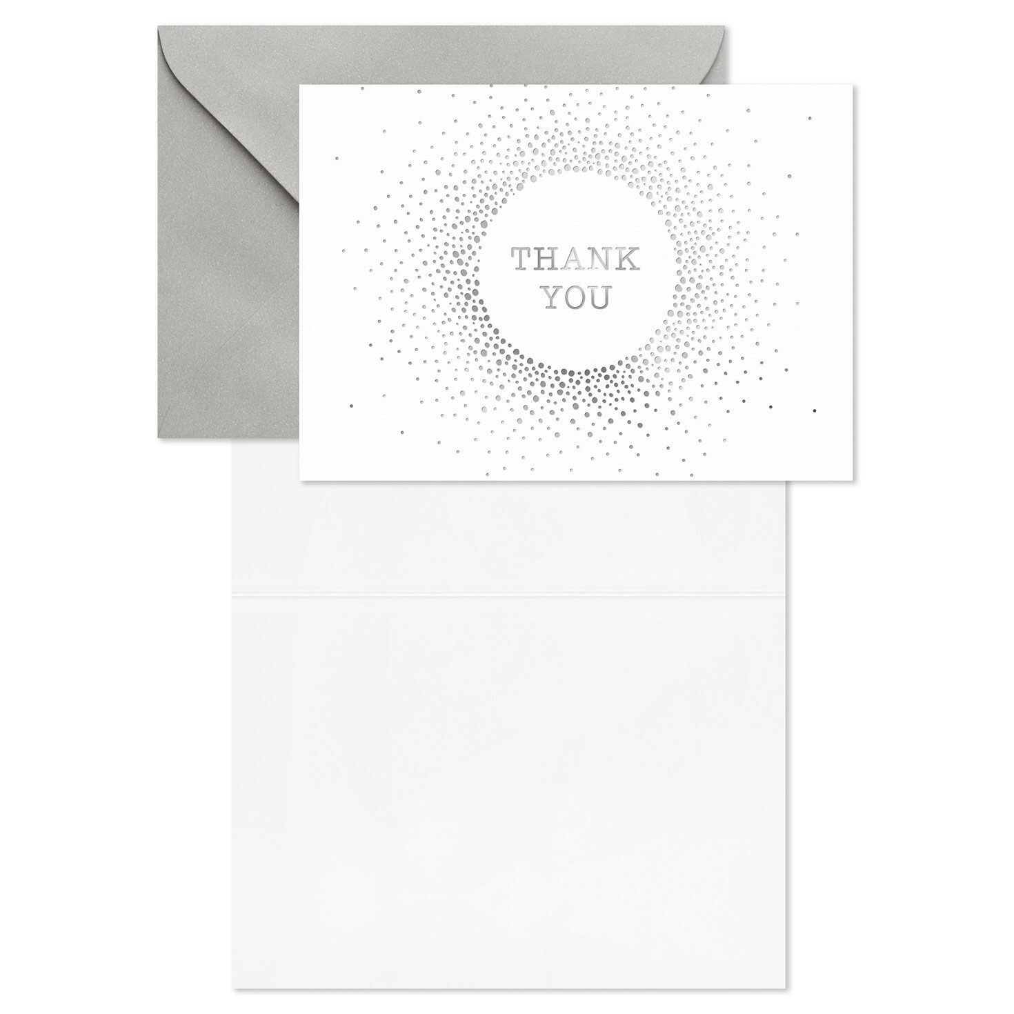Silver Dots Burst Blank Thank You Note Cards Pack  image number 3