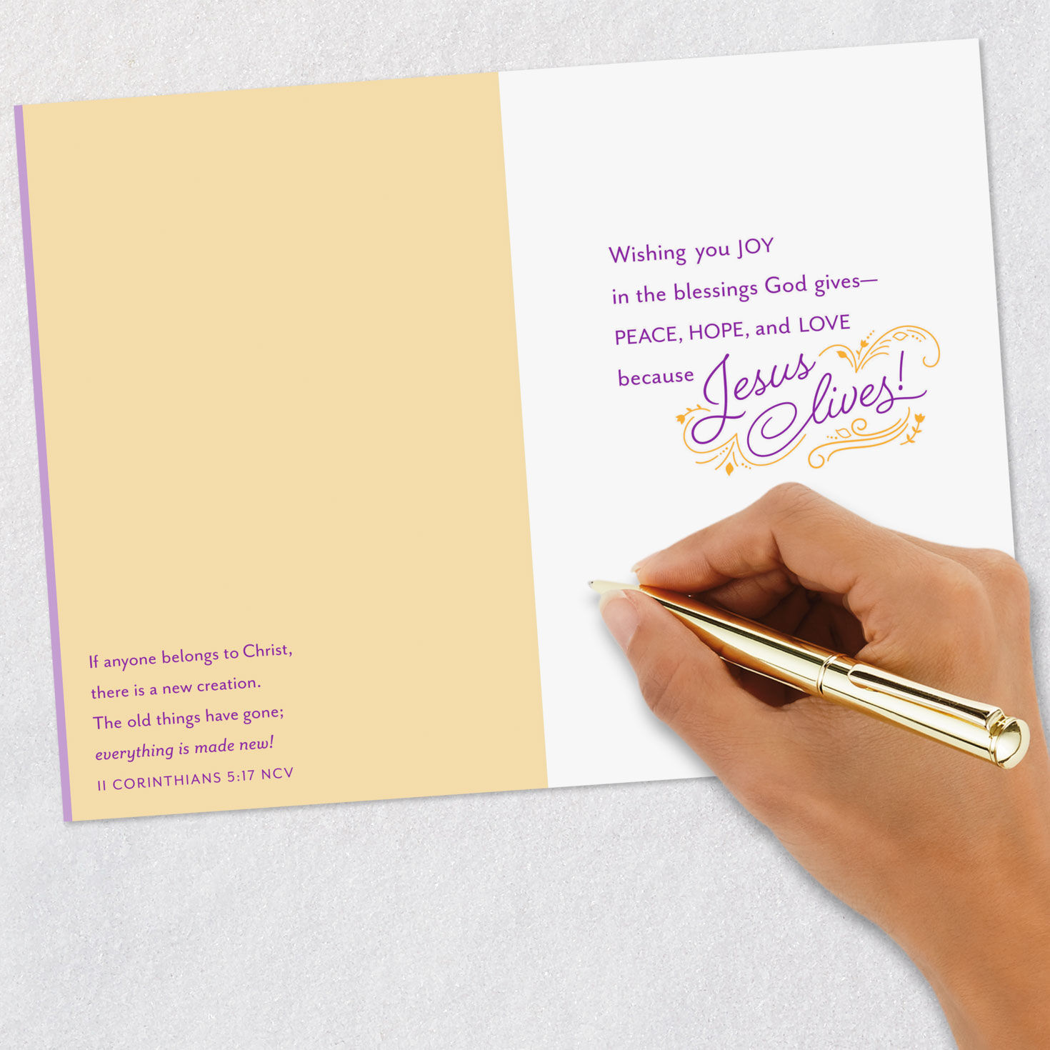 Sun Through Clouds Religious Easter Card Signing card image number 7