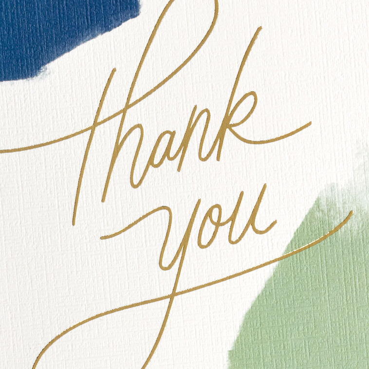Abstract Brushstroke Signature Thank You Card Card Front Detail image number 5