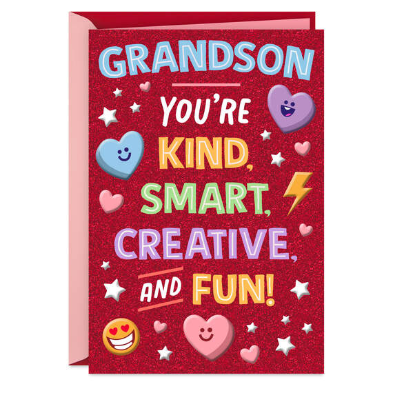 Smart, Creative and Fun Valentine's Day Card for Grandson, , large image number 1
