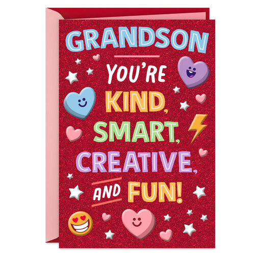 Smart, Creative and Fun Valentine's Day Card for Grandson, 