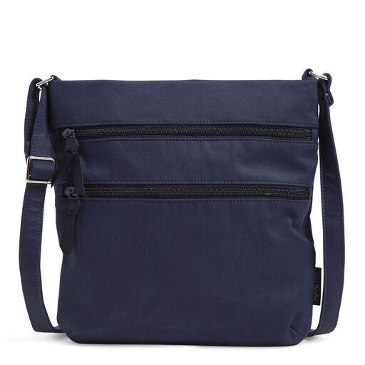 Vera Bradley Triple Zip Hipster in Classic Navy Recycled Cotton, 
