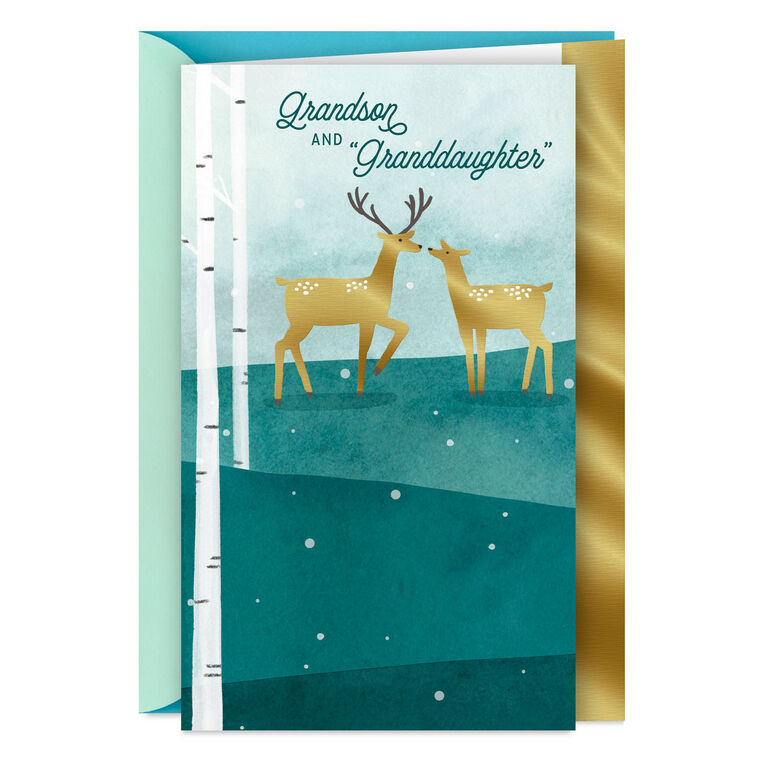 Thankful for You Both Holiday Card for Grandson and His Wife