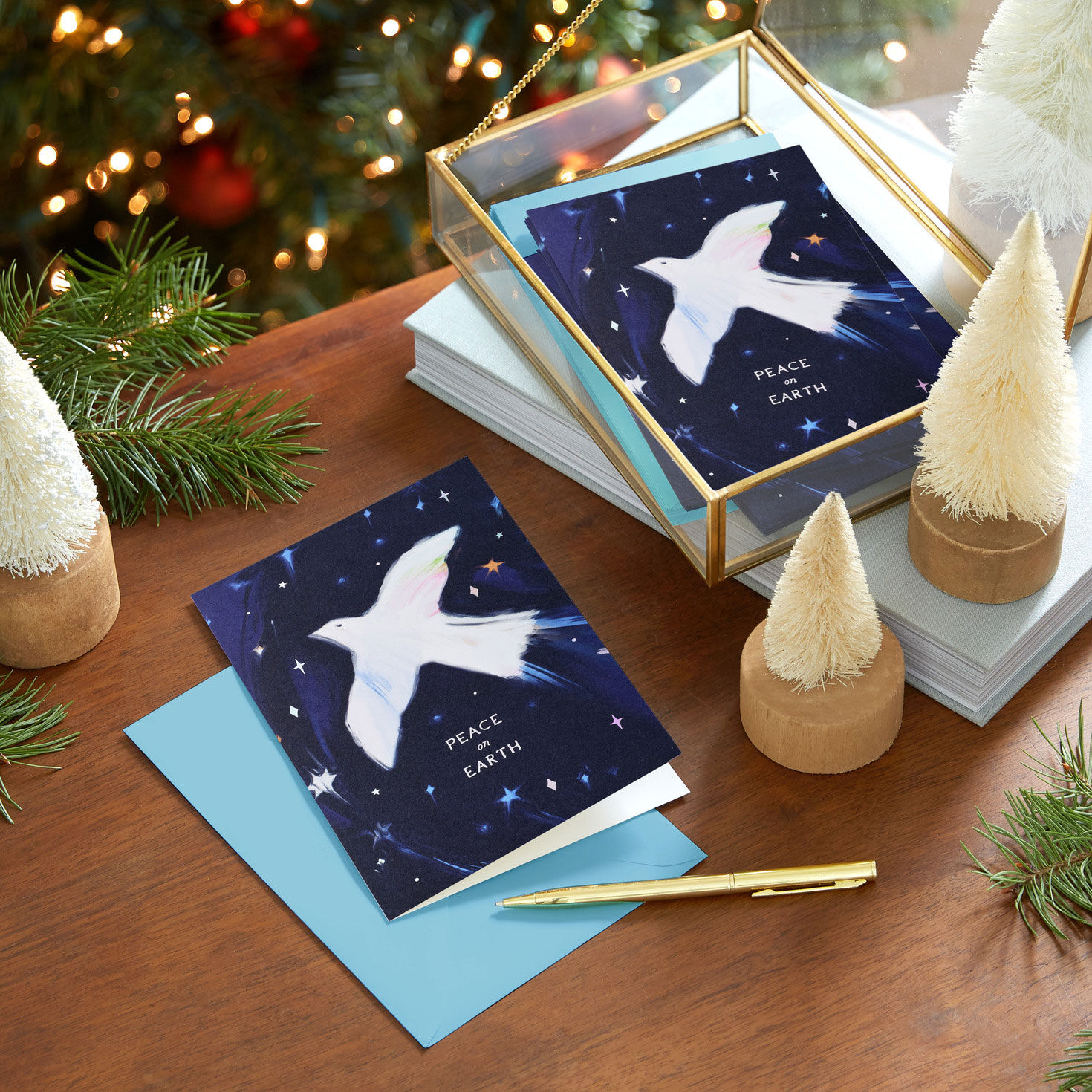 Dove and Stars Boxed Christmas Card Pack in use image number 7