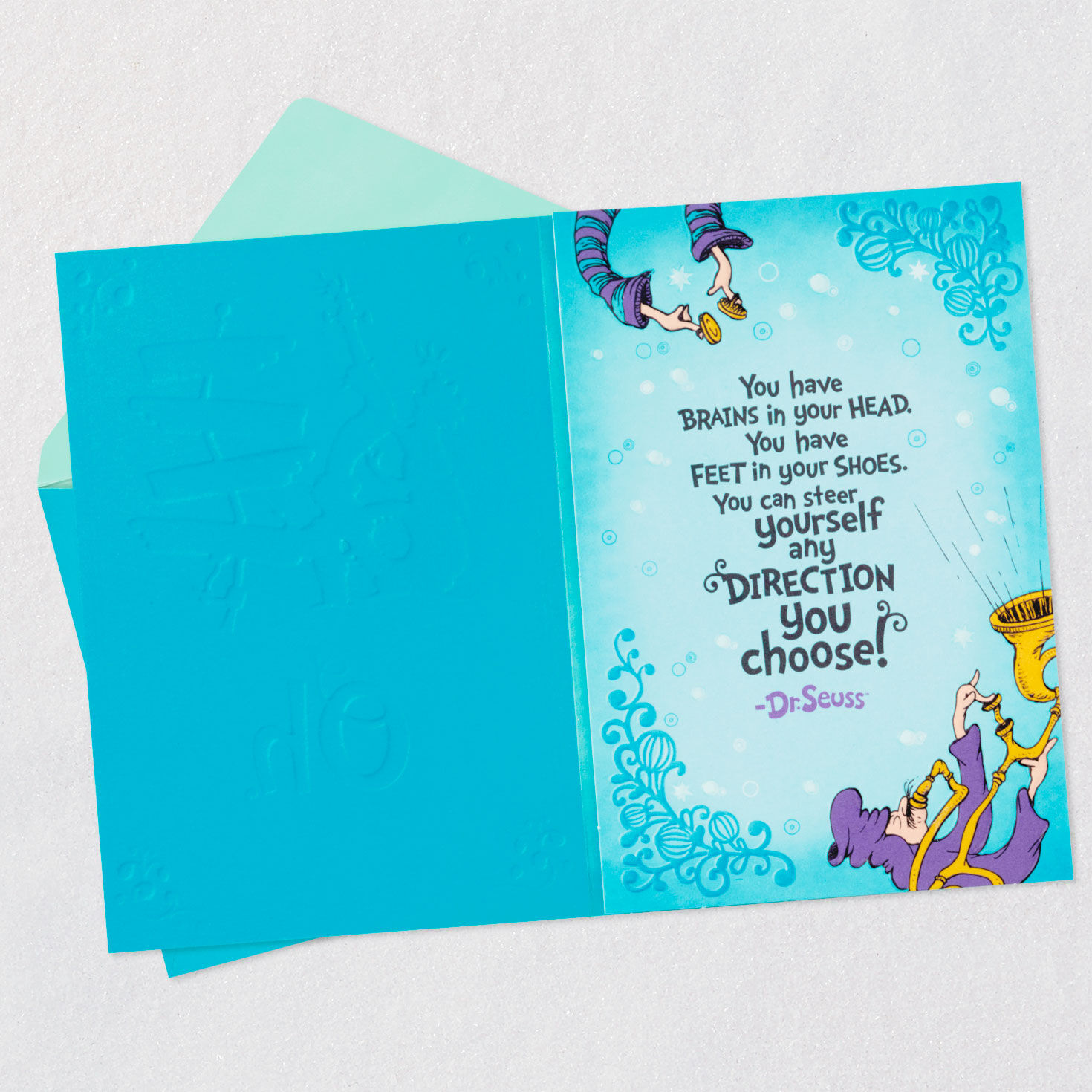 Dr Seuss Oh, the Places You'll Go Graduation Card open card with envelope image number 4