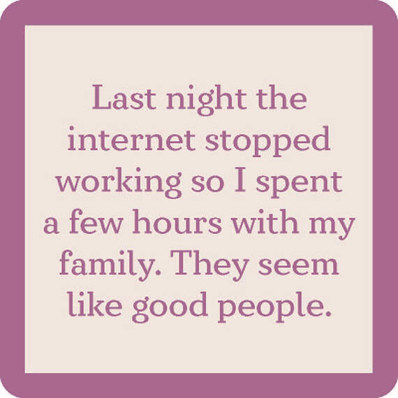 Drinks on Me Internet Stopped Funny Coaster, , large image number 1
