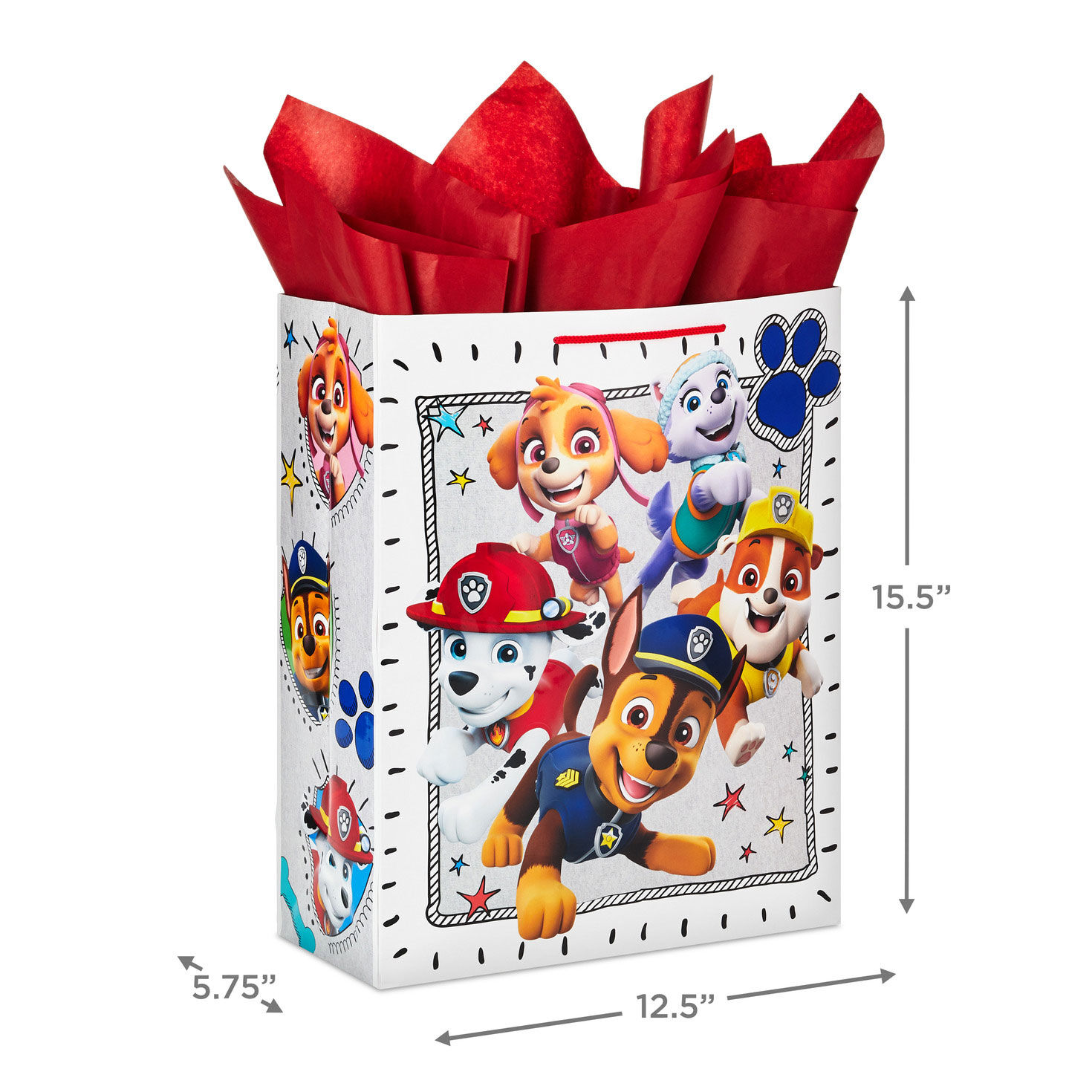 Paw Patrol Pups XL Gift Bag With Tissue measurement image number 3