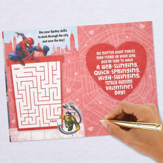 Marvel Spider-Man Valentine's Day Card for Grandson With Maze Activity, , large image number 6
