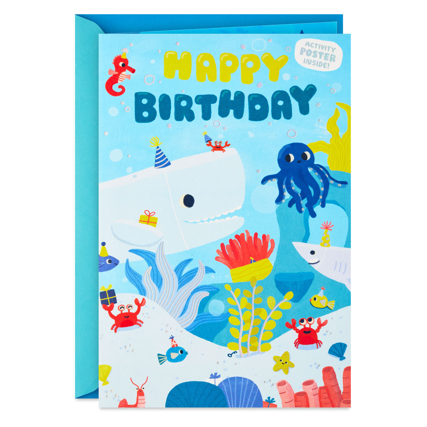Oceans of Fun Birthday Card for Kids with Activity Page