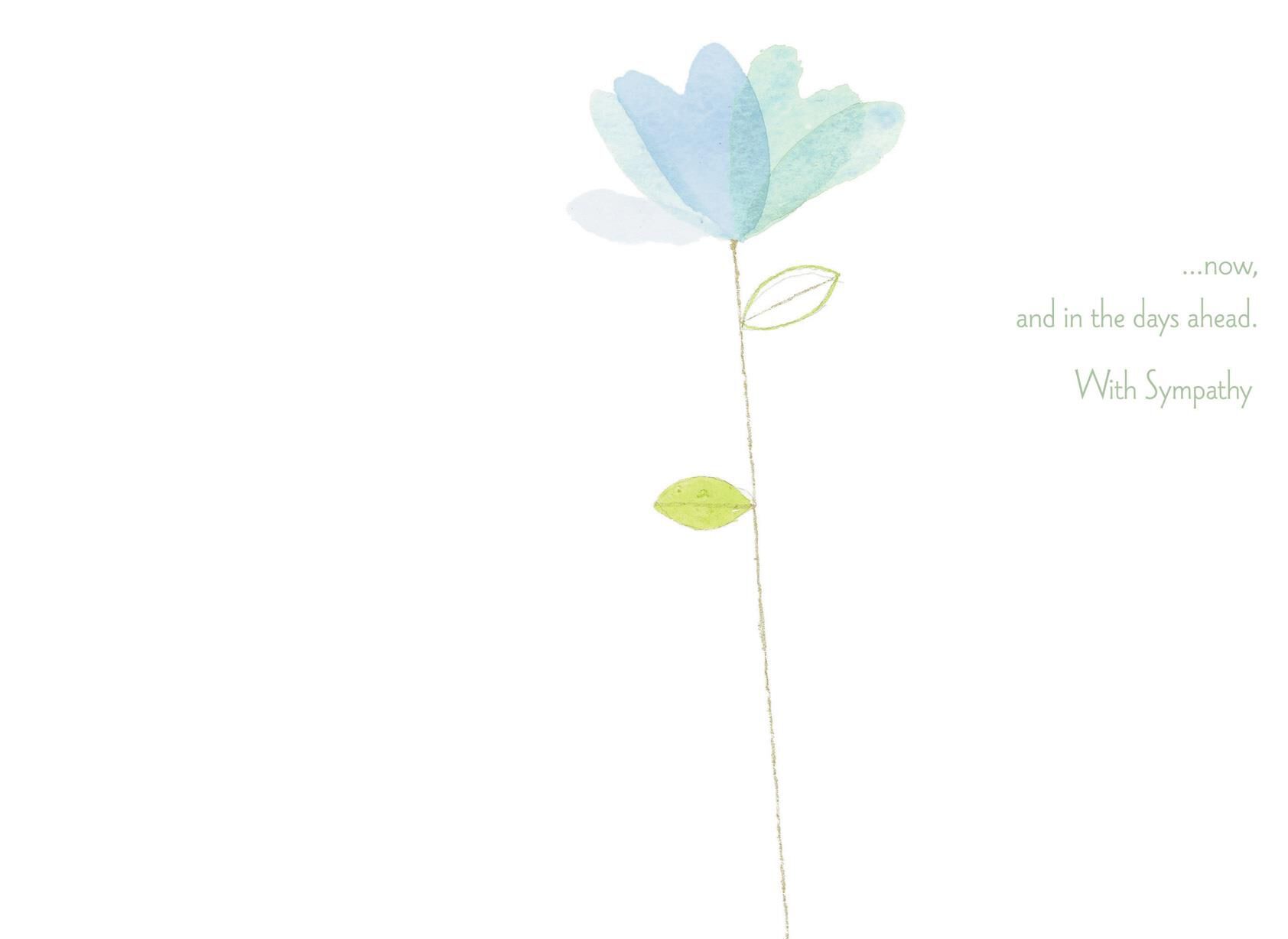 Blue Watercolor Flowers Sympathy Card