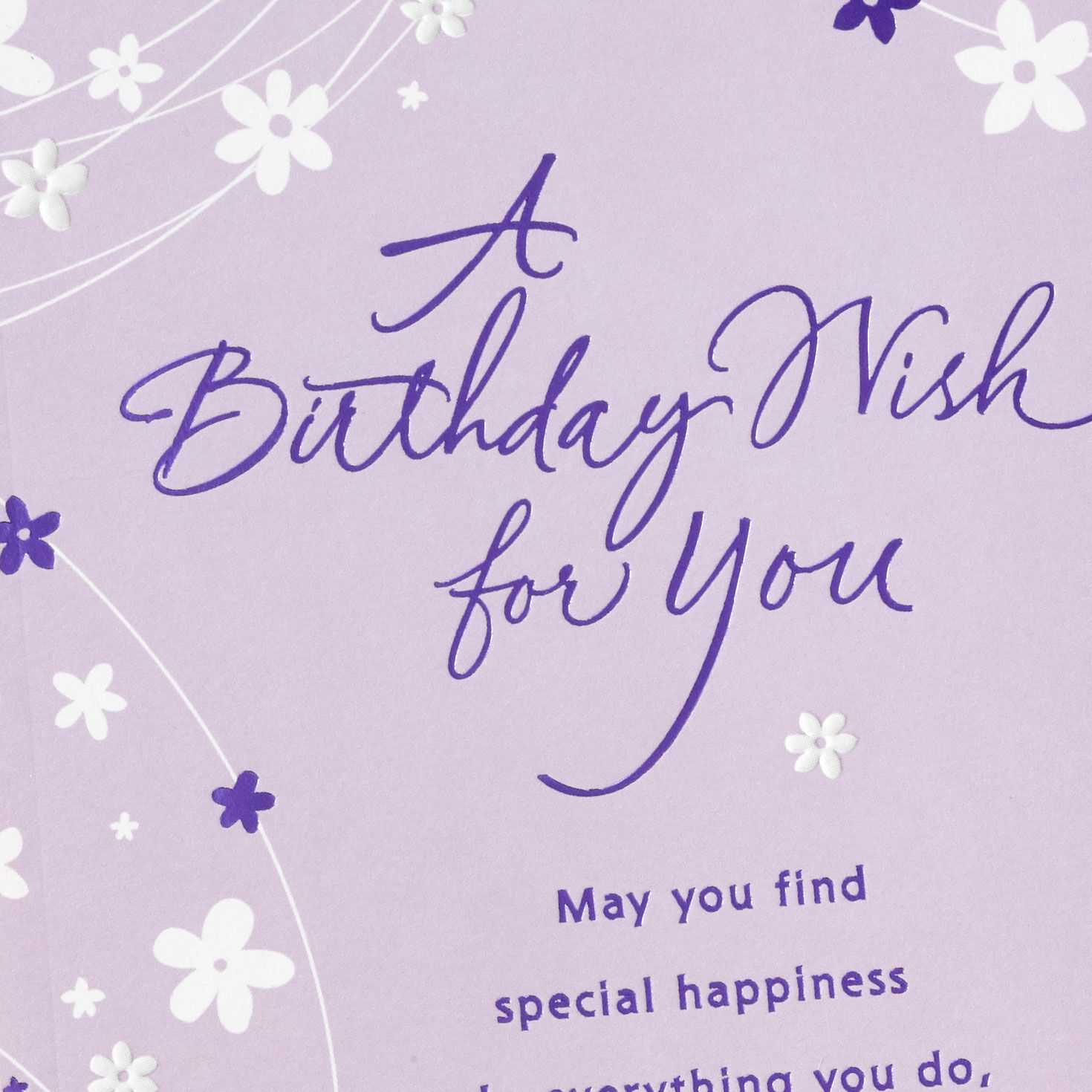 Flowers and Branch Green Birthday Card for Friend Card Front Detail image number 4