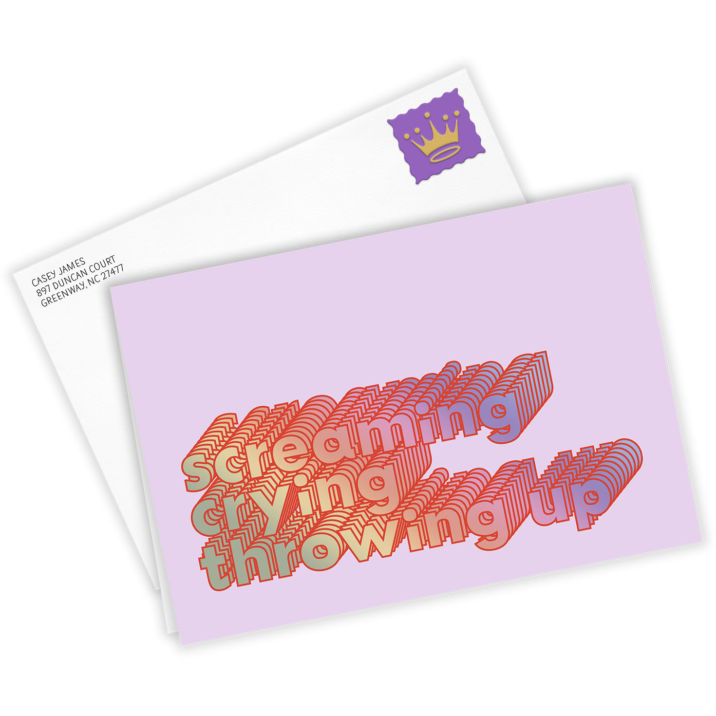 Colorful Screaming Crying Personalized Card Card Front with Envelope image number 2