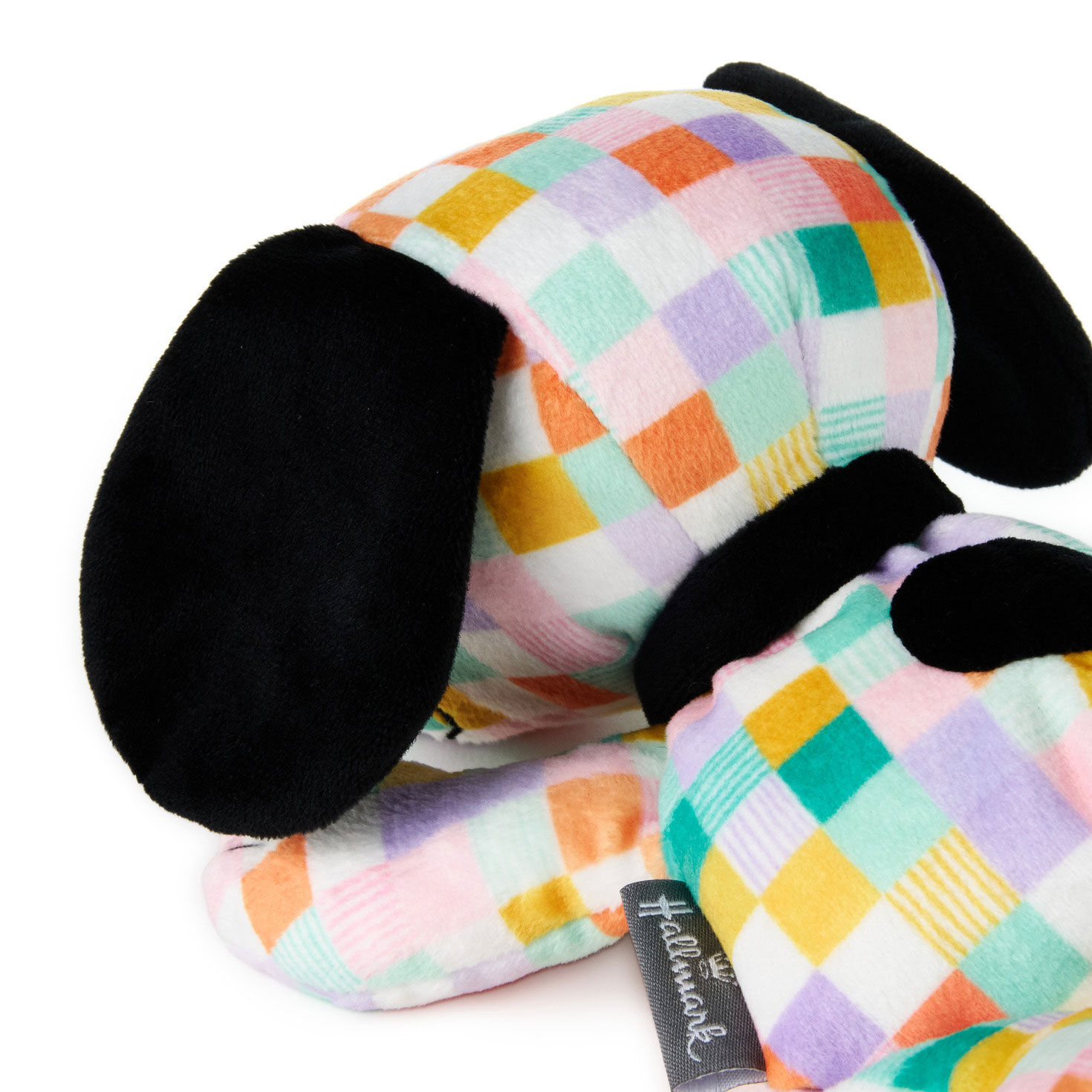 Floppy Snoopy Plush With Pastel Checkerboard Fur  image number 4