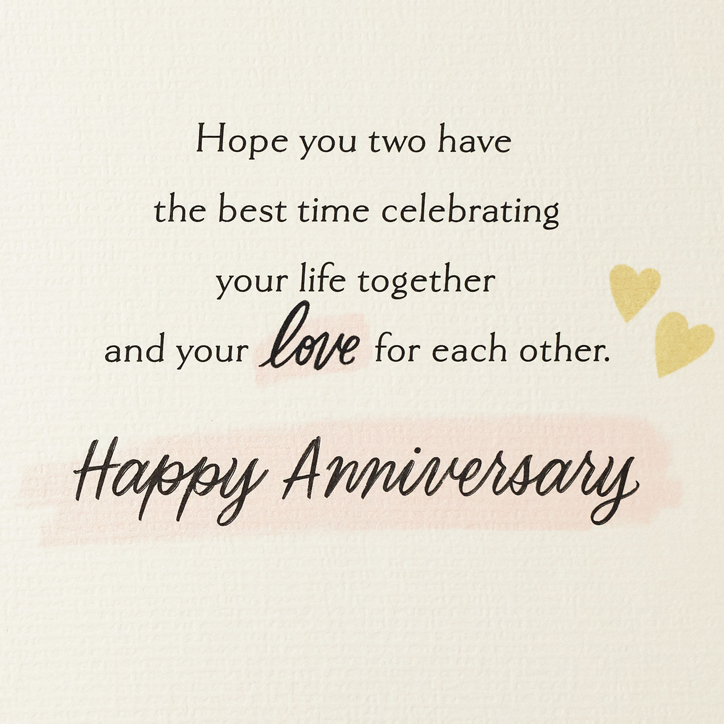 Gold and Ivory Anniversary Card for Couple Sentiment image number 2