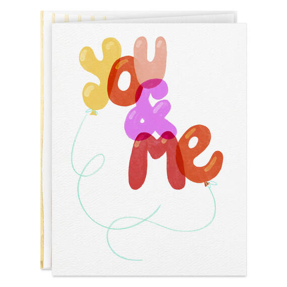You and Me Balloons Anniversary Card