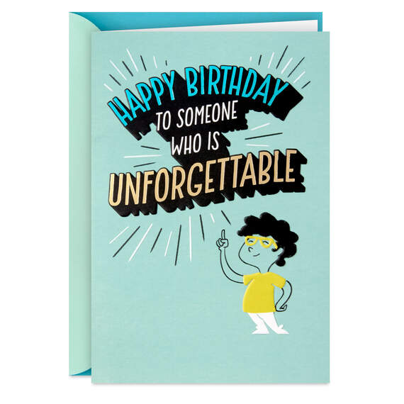 You're Unforgettable Funny Pop-Up Birthday Card, , large image number 1