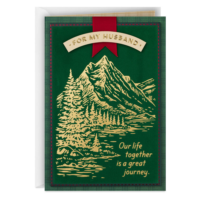 Our Life Is a Great Journey Christmas Card for Husband