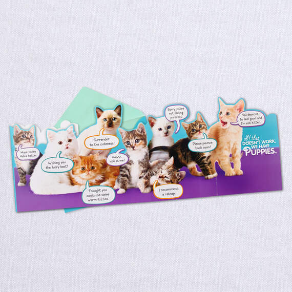 Cute Kittens Funny Get Well Card, , large image number 4