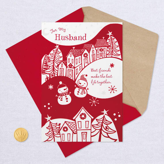 Best Friends, Best Life Christmas Card for Husband, , large image number 5