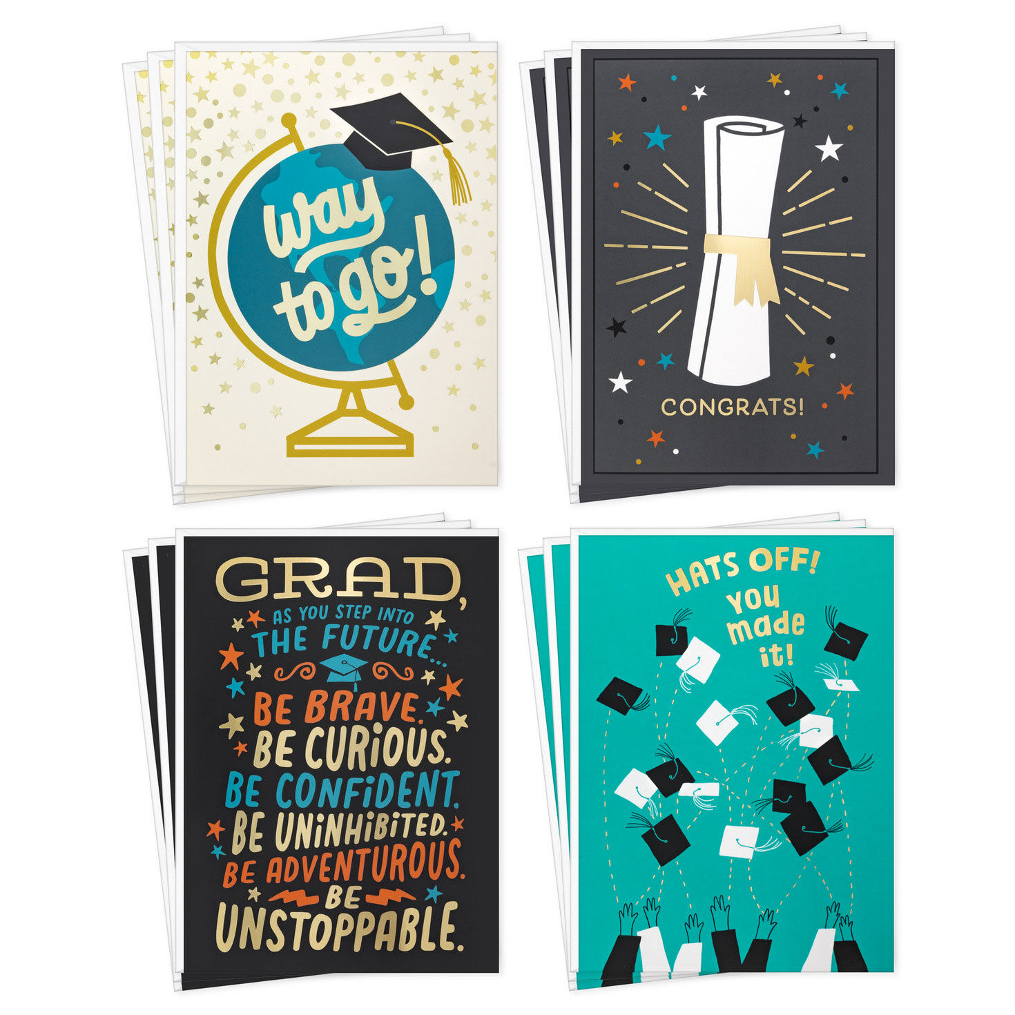 Way to Go Assorted Graduation Cards, Pack of 12