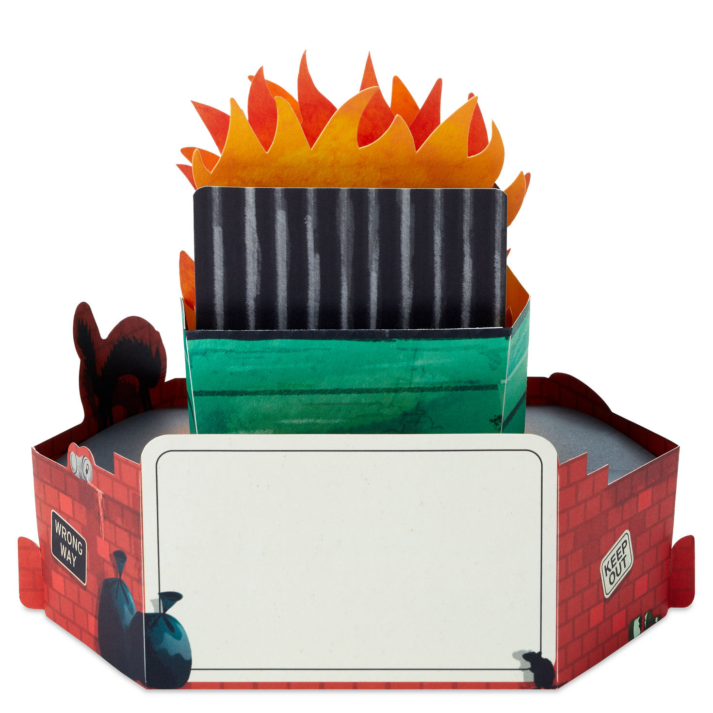 Dumpster Fire Funny Pop-Up Blank Card, , large image number 2