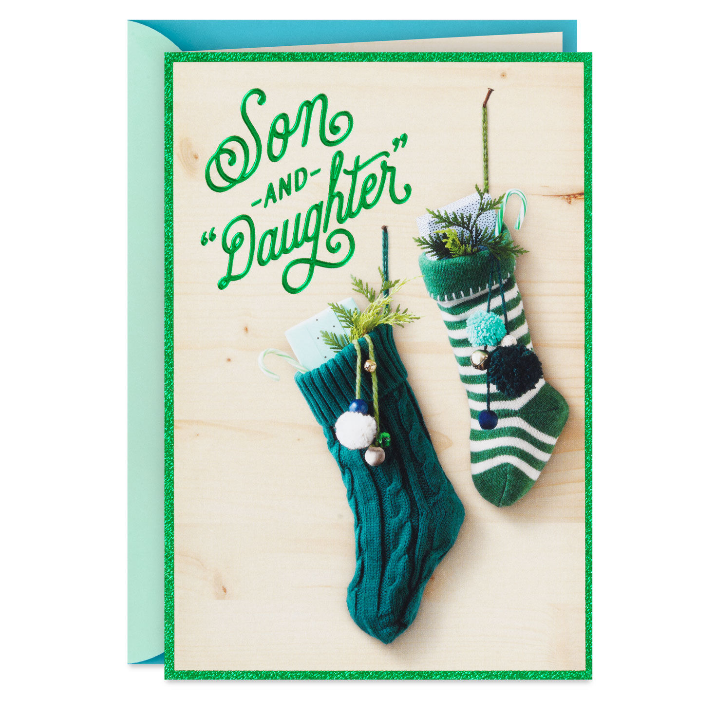 Stockings Christmas Card for Son and Daughter-in-Law Card Front image number 1
