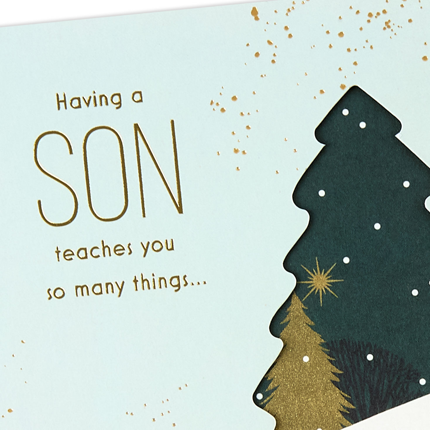 Deer in Winter Scene Son Christmas Card Card Front Detail image number 5