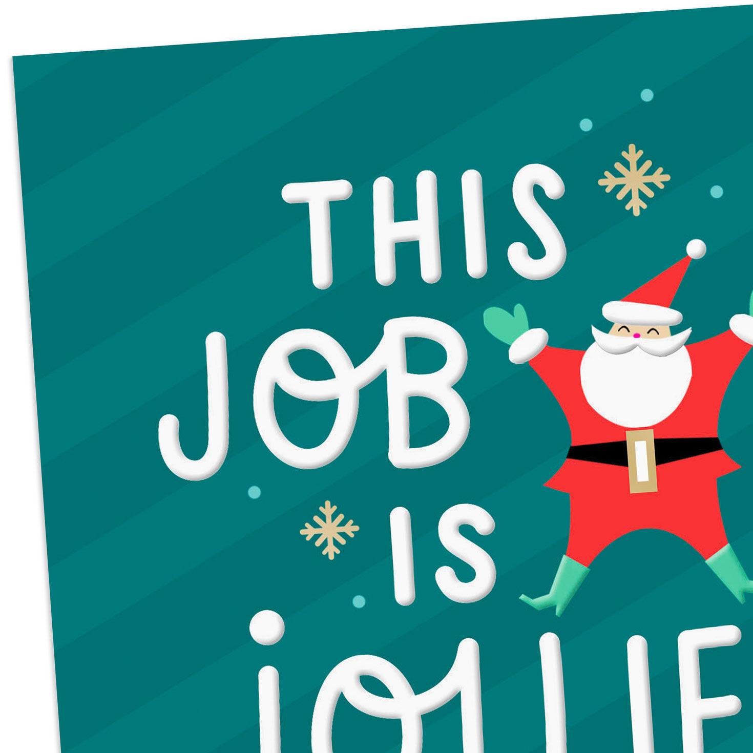 Santa and Snowflakes Christmas Card for Coworker Card Front Detail image number 4