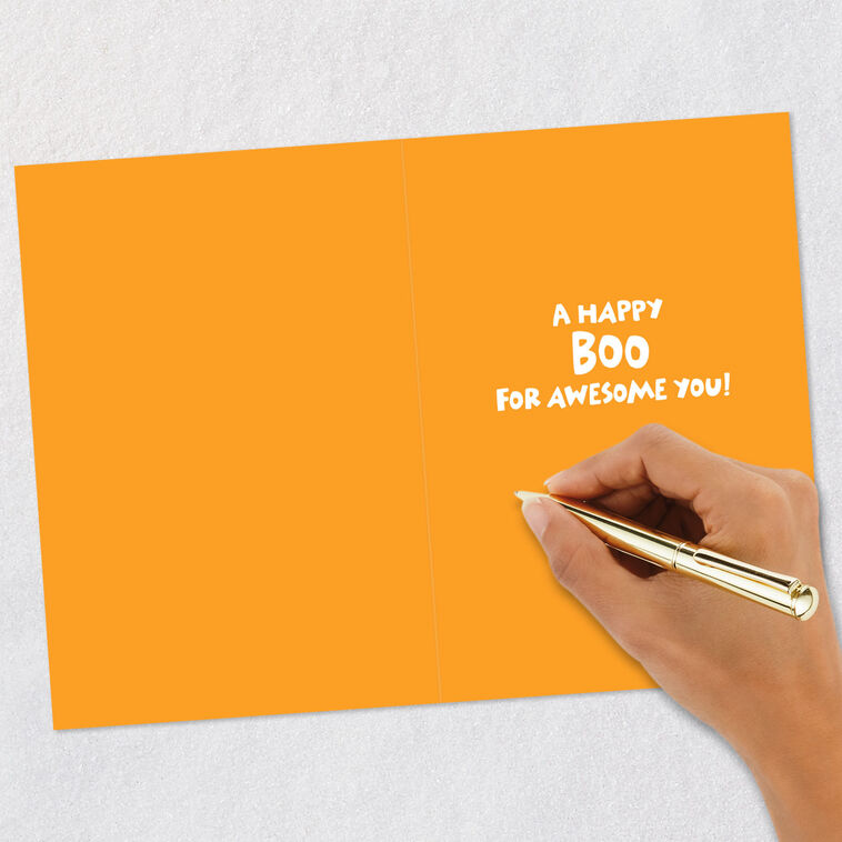 Pumpkin With Boo Glasses Kids Halloween Card Signing card image number 7
