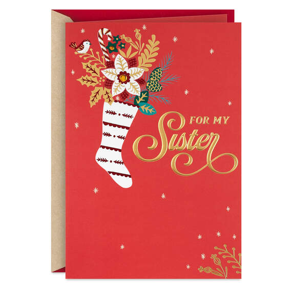 Joy and Peace Christmas Card for Sister