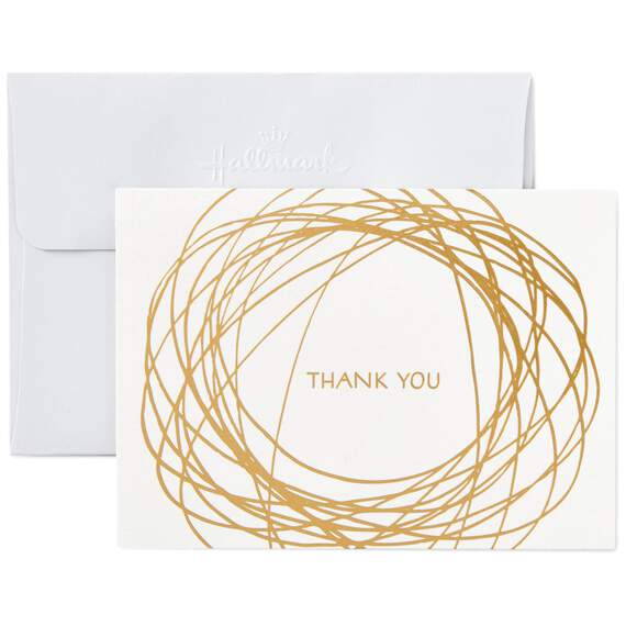 Gold Scribble Thank You Notes, Box of 10, , large image number 2