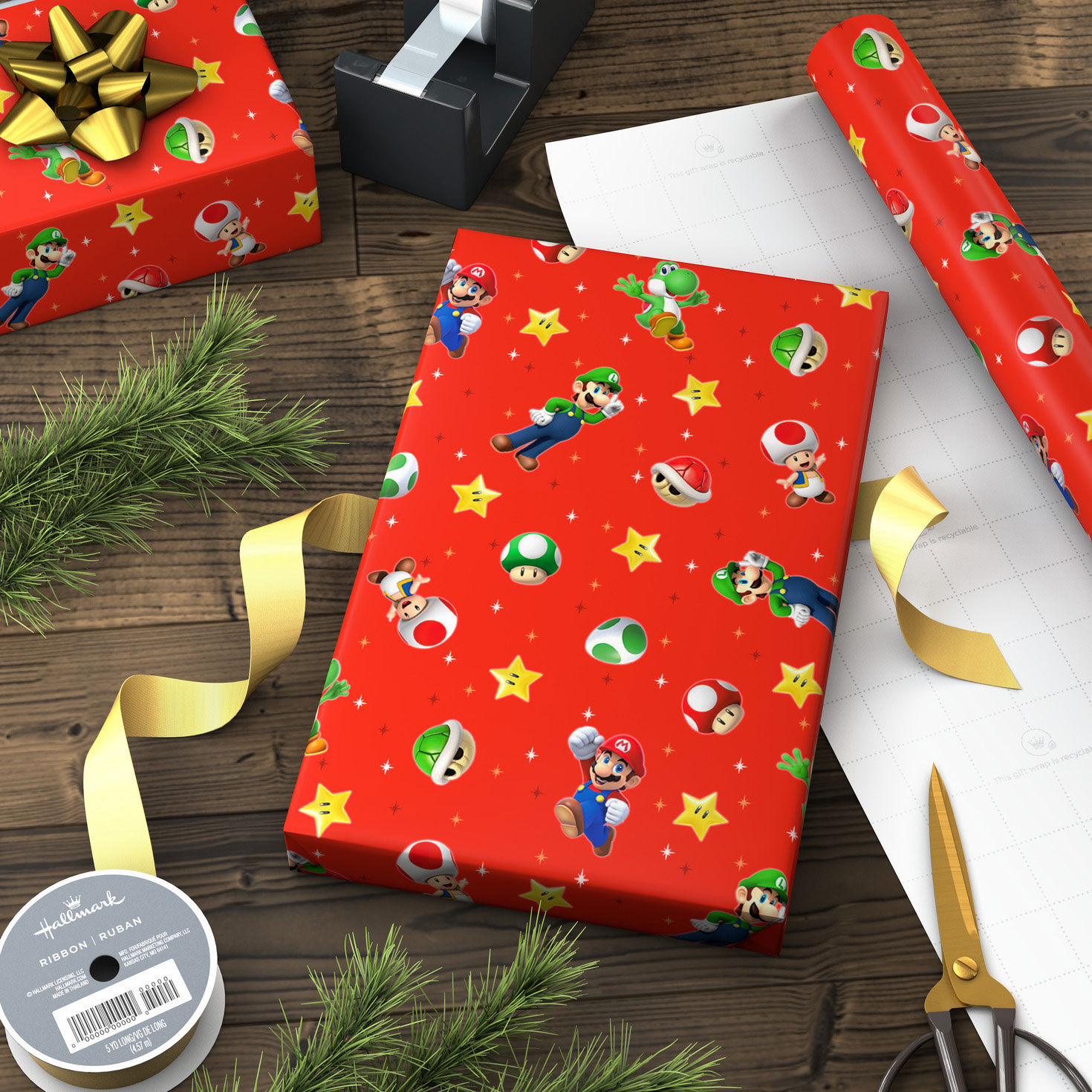 Nintendo Super Mario Christmas Wrapping Paper  image number 3