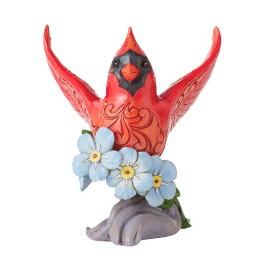 Jim Shore Caring Cardinal Forget-Me-Not Figurine, 4.8", 