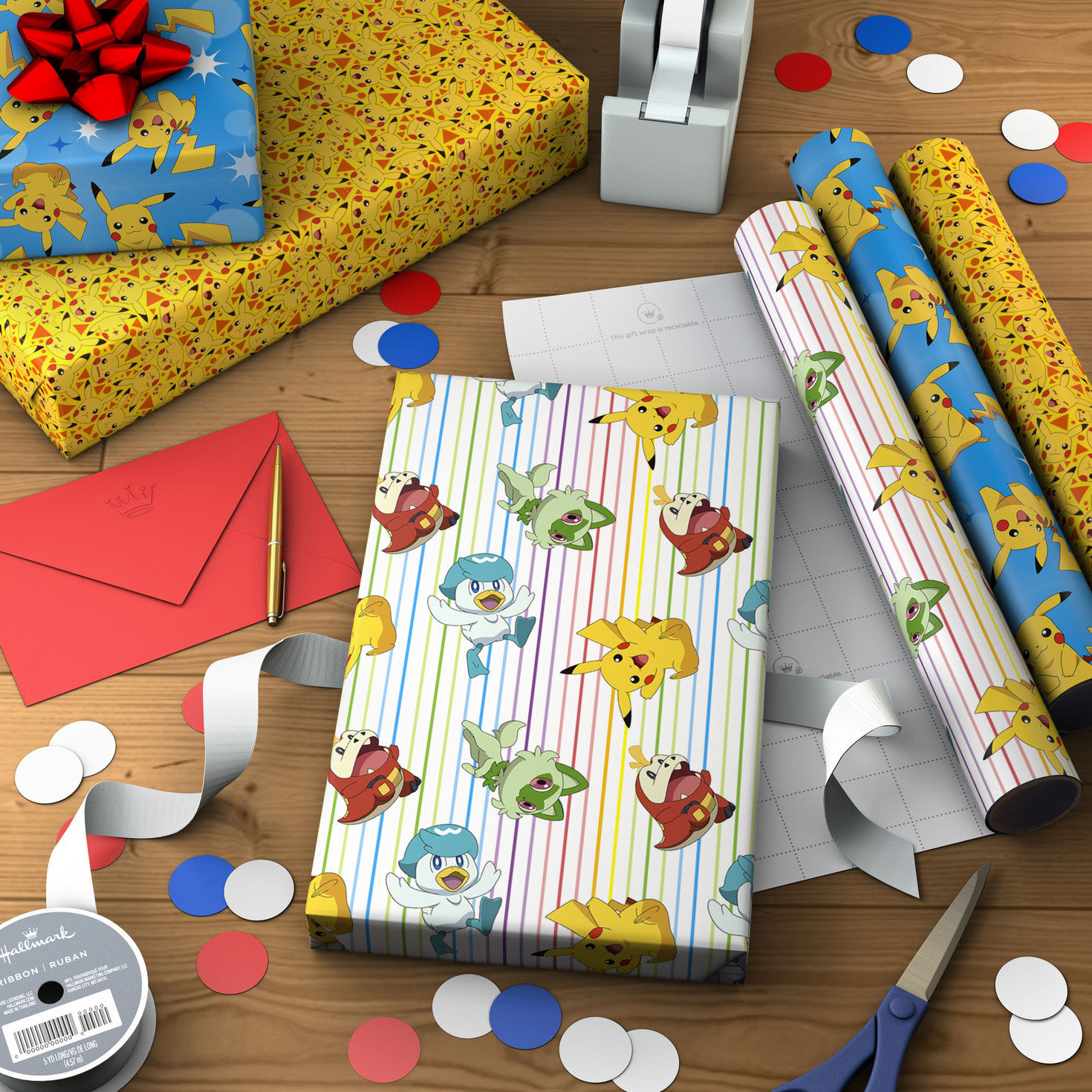 Pok&eacute;mon Pikachu Mini Gift Wrap Roll Assortment  image number 3