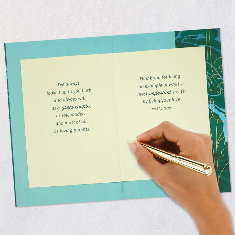 Two Green Hearts Anniversary Card for Parents  image number 7