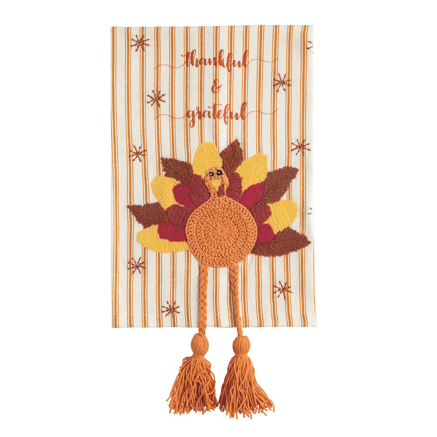 Mud Pie Turkey With Dangling Legs Tea Towel, 14x21