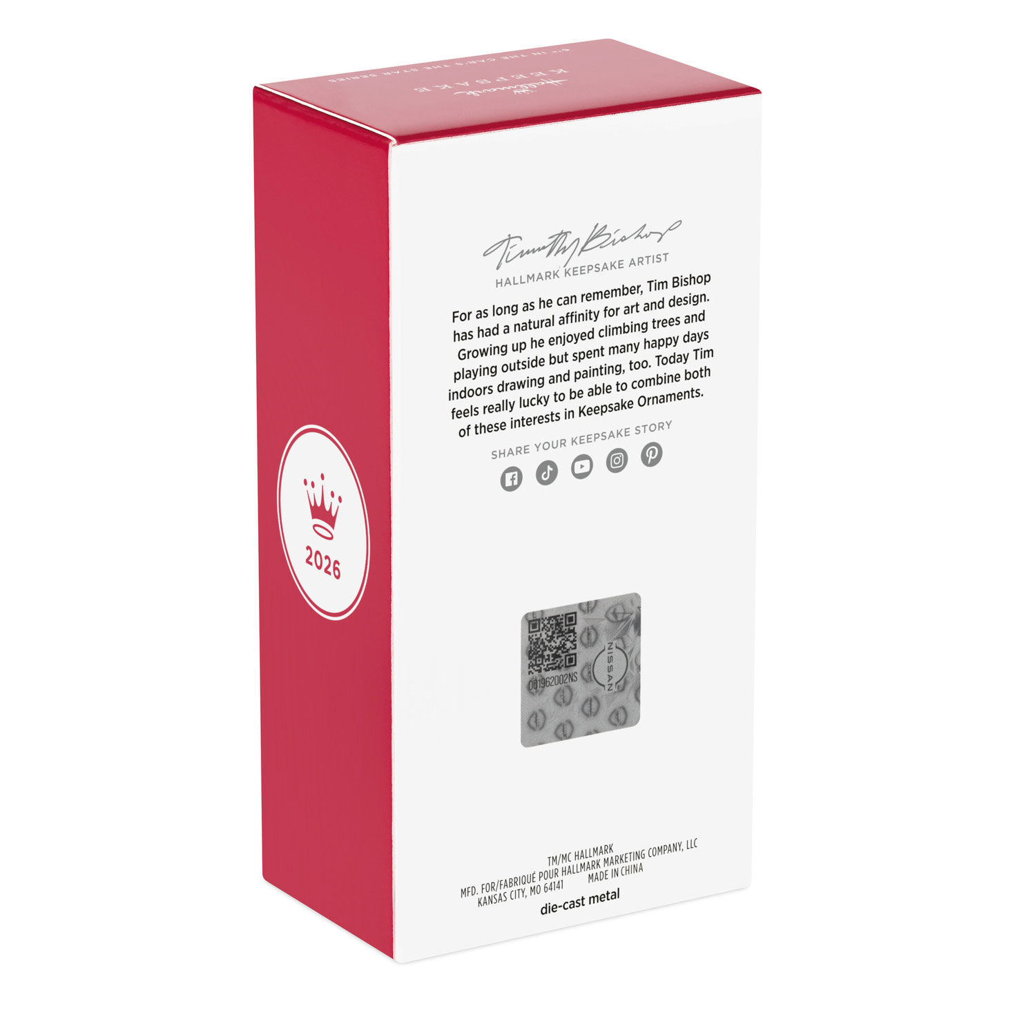 Silver Blue Sports Car Keepsake Ornament Package Back image number 8