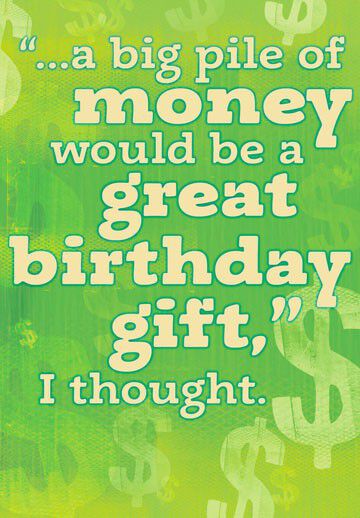 Fountain Coins Funny Birthday Card