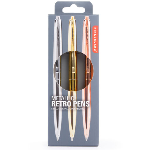 Metallic Retro Pens, Set of 3, 
