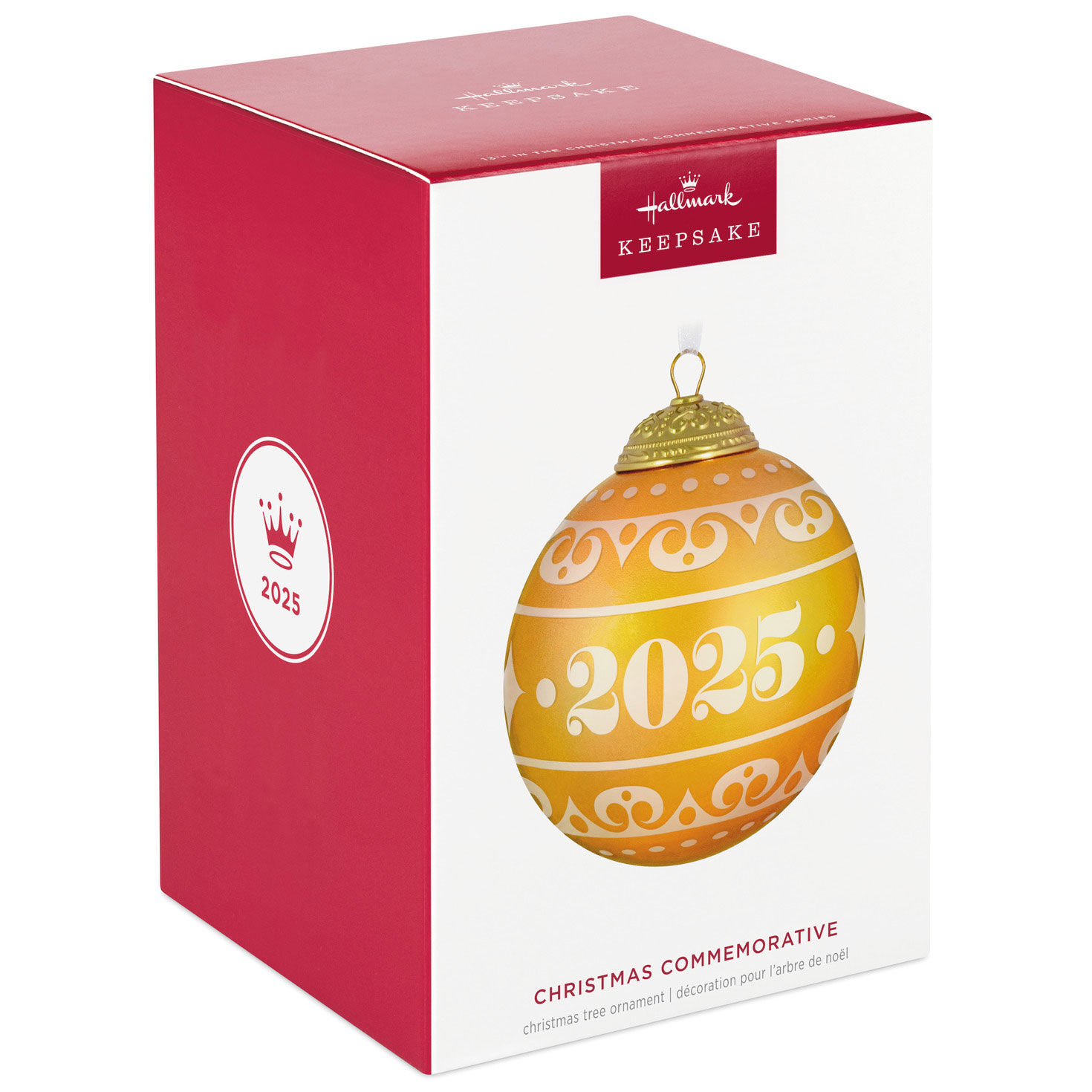 2025 Yellow Glass Ball Keepsake Ornament package front image number 7